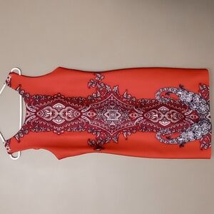 Sandra Darren Red Dress w Front and Back Design Size 10